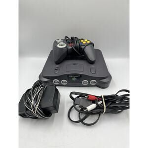 Nintendo 64 N64 Console Bundle w/ 1 Super Pad Plus Controller & OEM Cords Tested